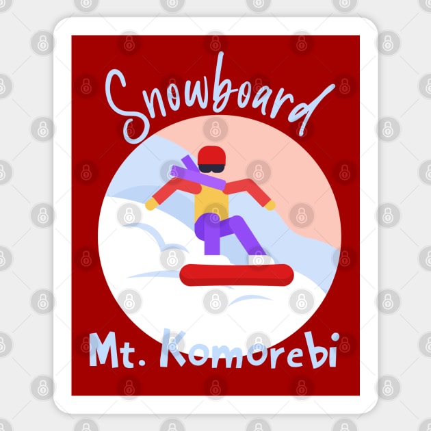 Snowboard Mt. Komorbi Sticker by Slightly Unhinged